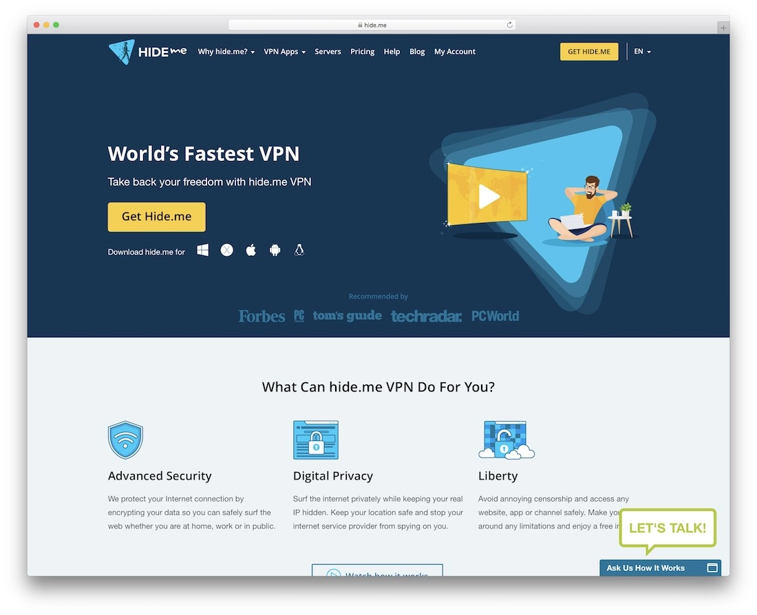 service VPN hide.me