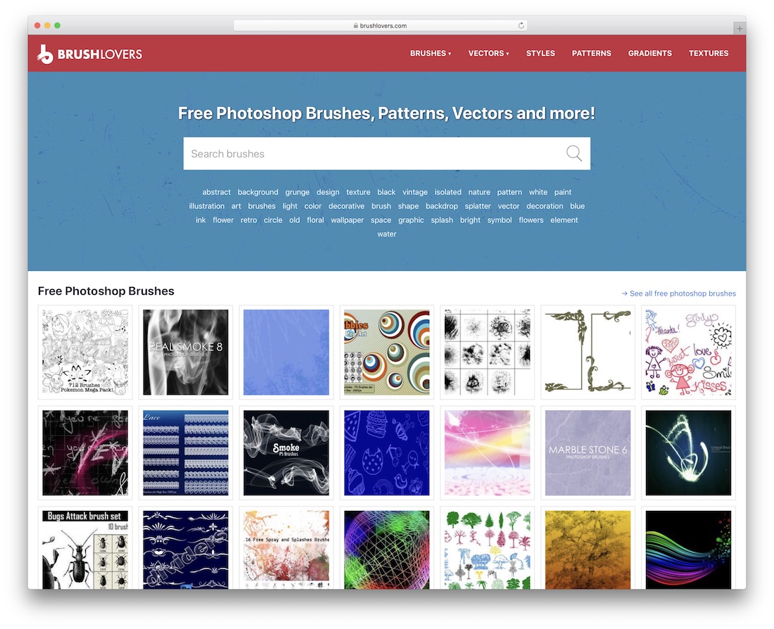 brushlovers pennelli gratuiti per photoshop