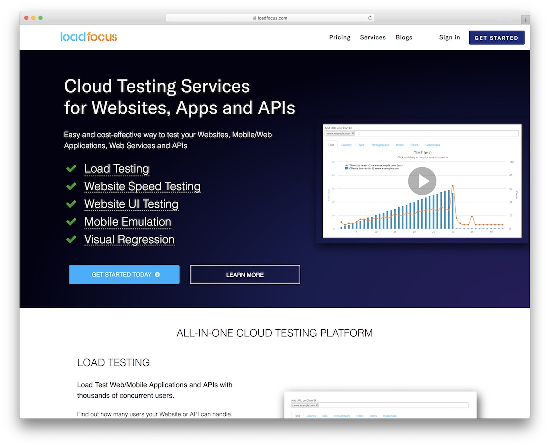 ferramenta de teste de código loadfocus