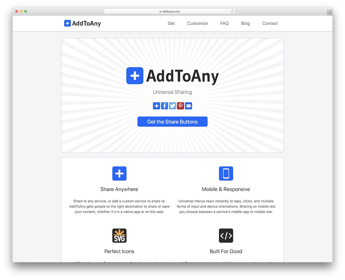 aggiungi a qualsiasi widget del pulsante di condivisione social