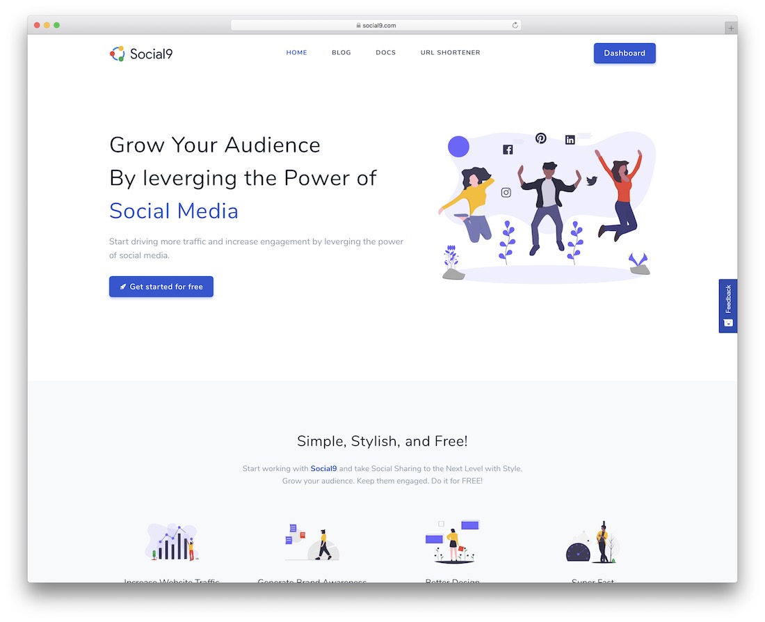 social9 widget di pulsante di condivisione social gratuito