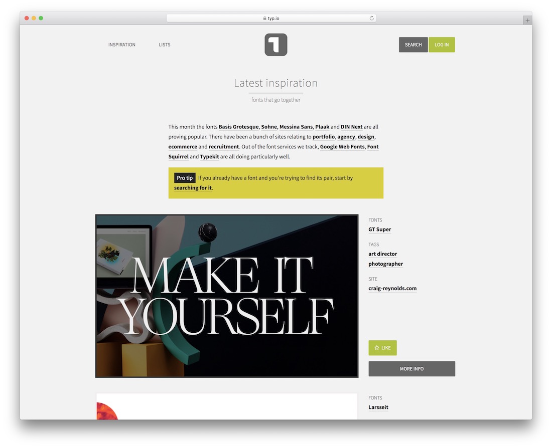 typ vitrine inspiration site web design