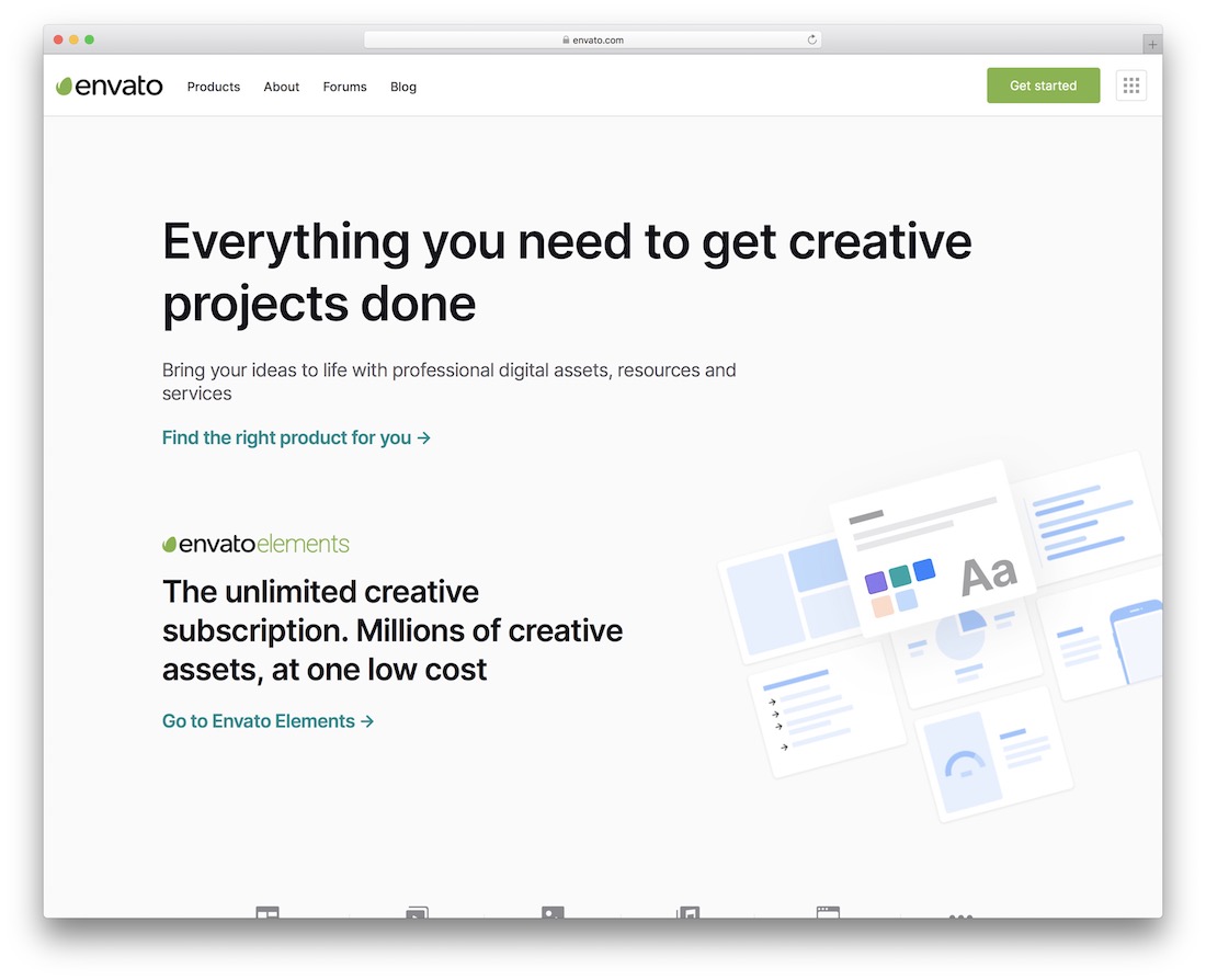 envato vendre un site d'inspiration pour la conception de sites Web
