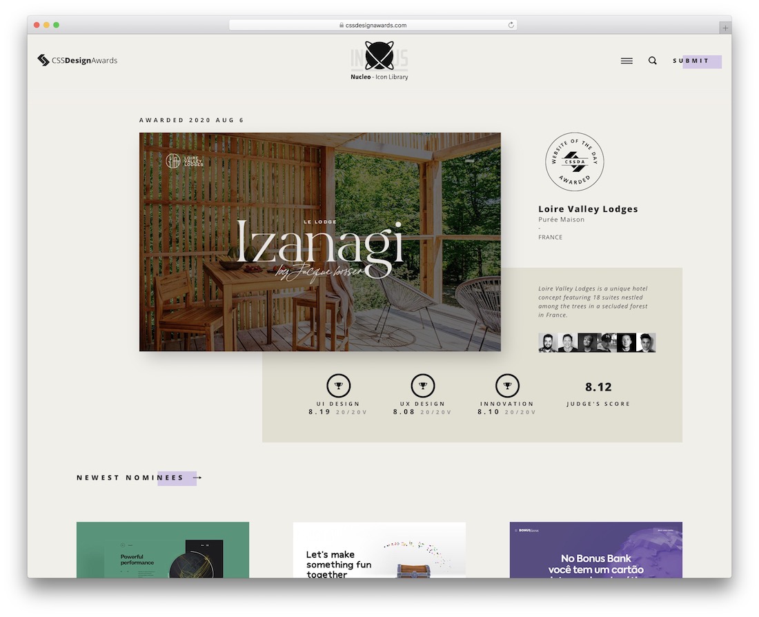 cssdesignawards récompense le site Web pour la conception de sites Web