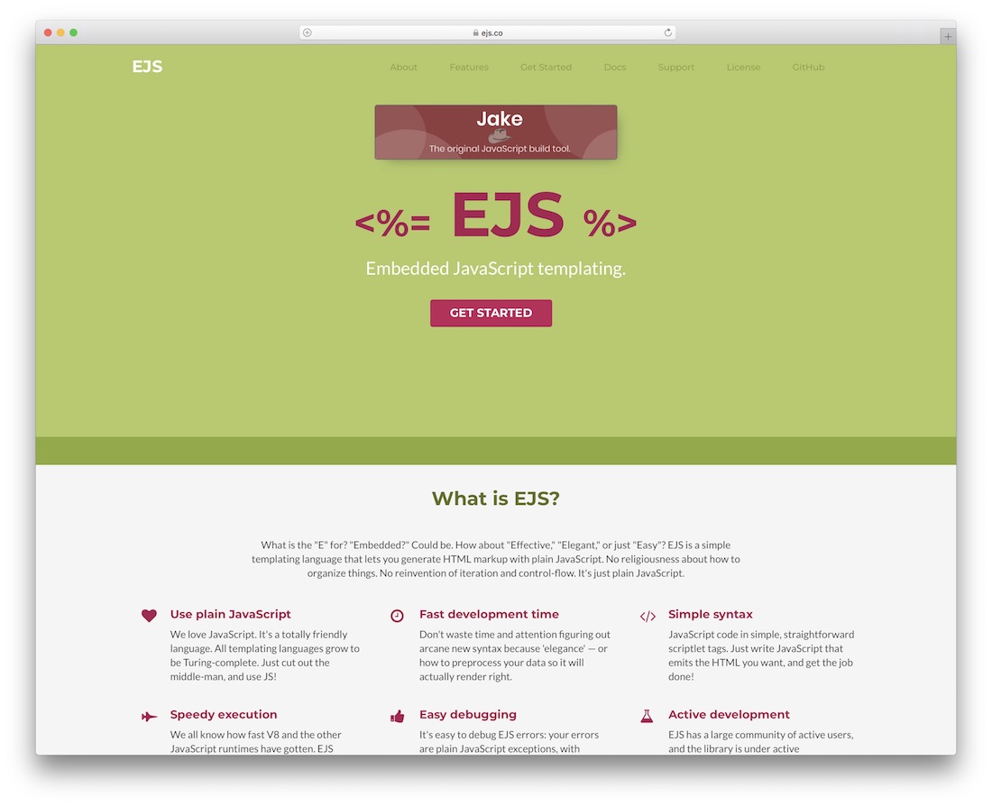 ejs modelli javascript incorporati