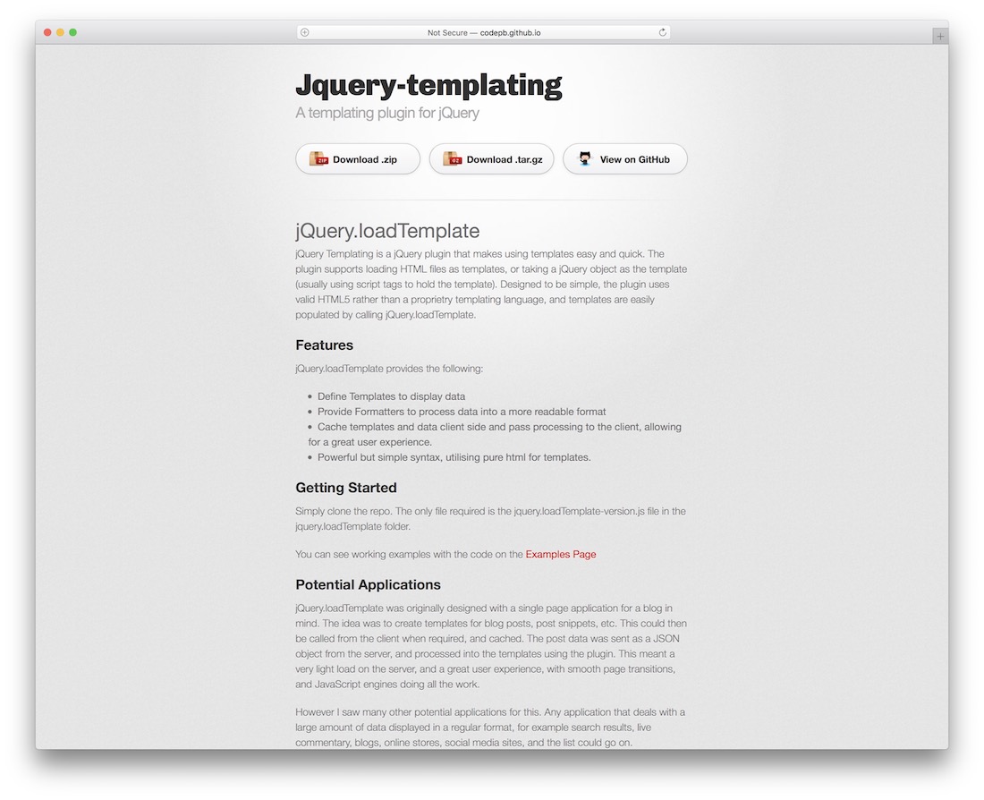 jquery template