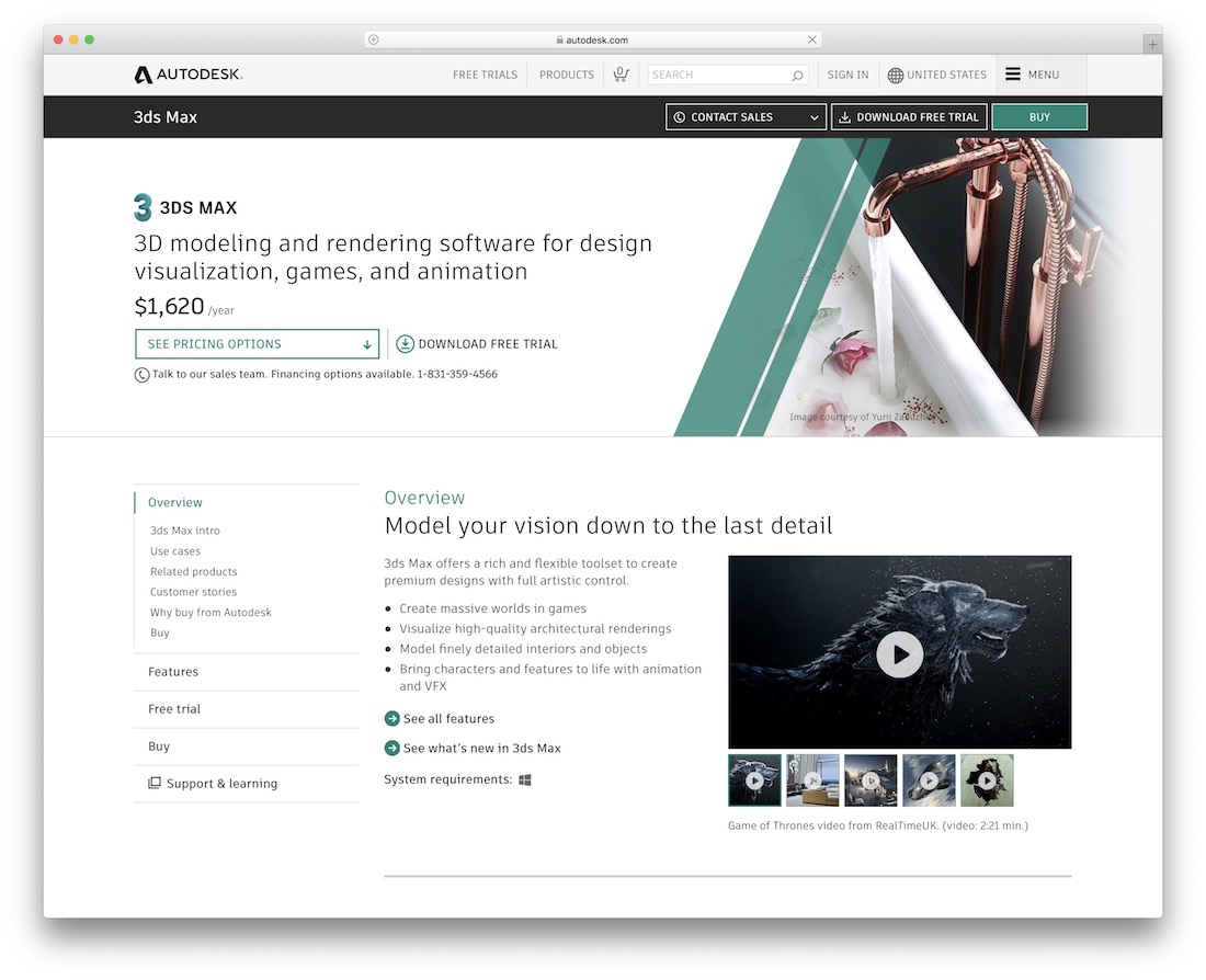 Outil 3ds max pour les concepteurs