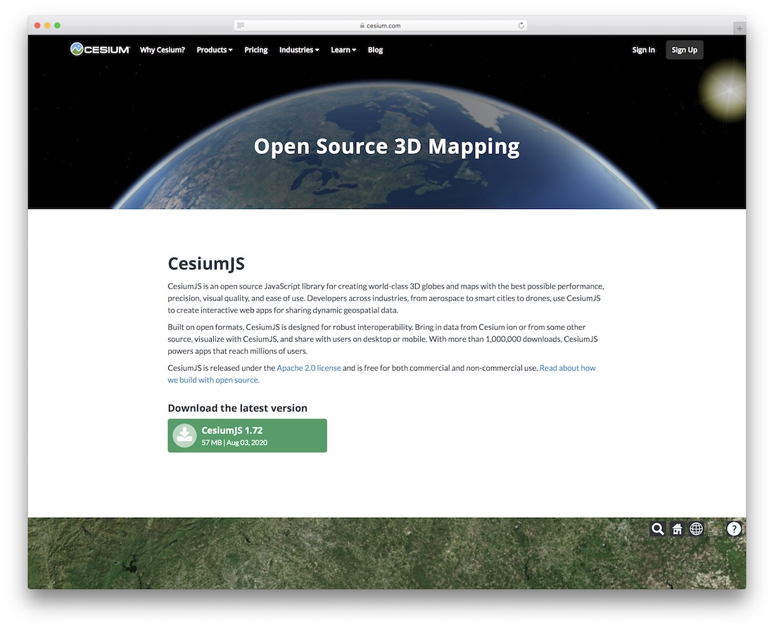 Bibliotecas cesiumjs javascript para mapas dinâmicos