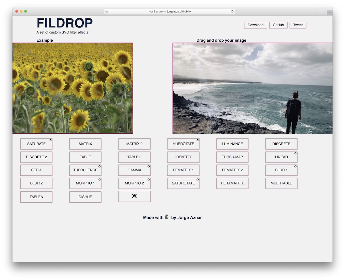 fildrop narzędzie do filtrów svg