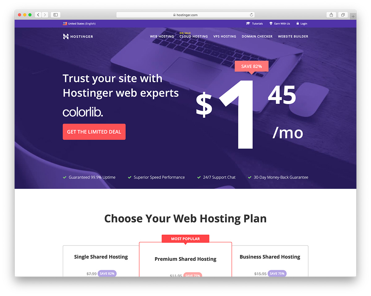 L'hébergement WordPress le moins cher fourni par Hostinger