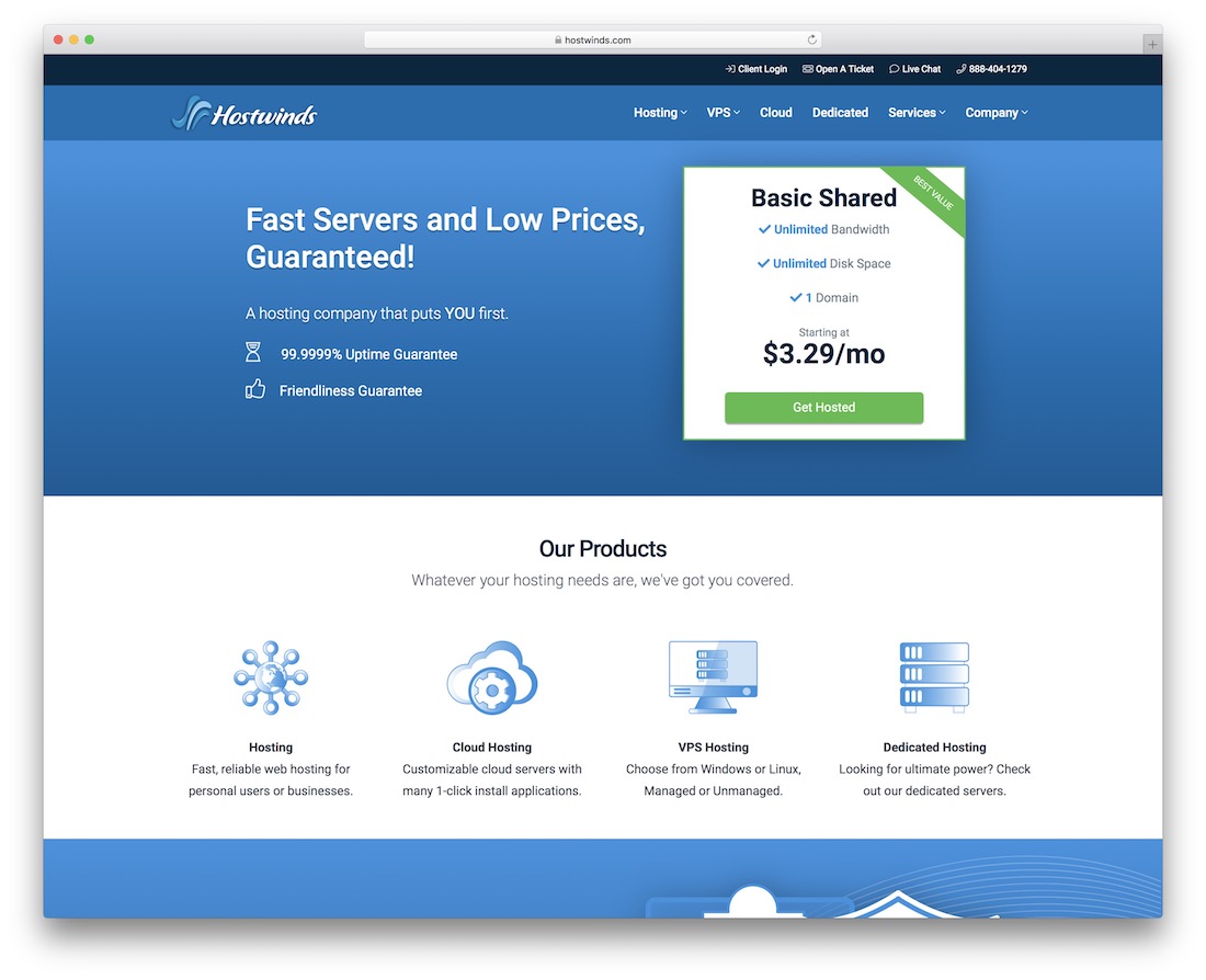 hostwinds hébergement pas cher pour wordpress