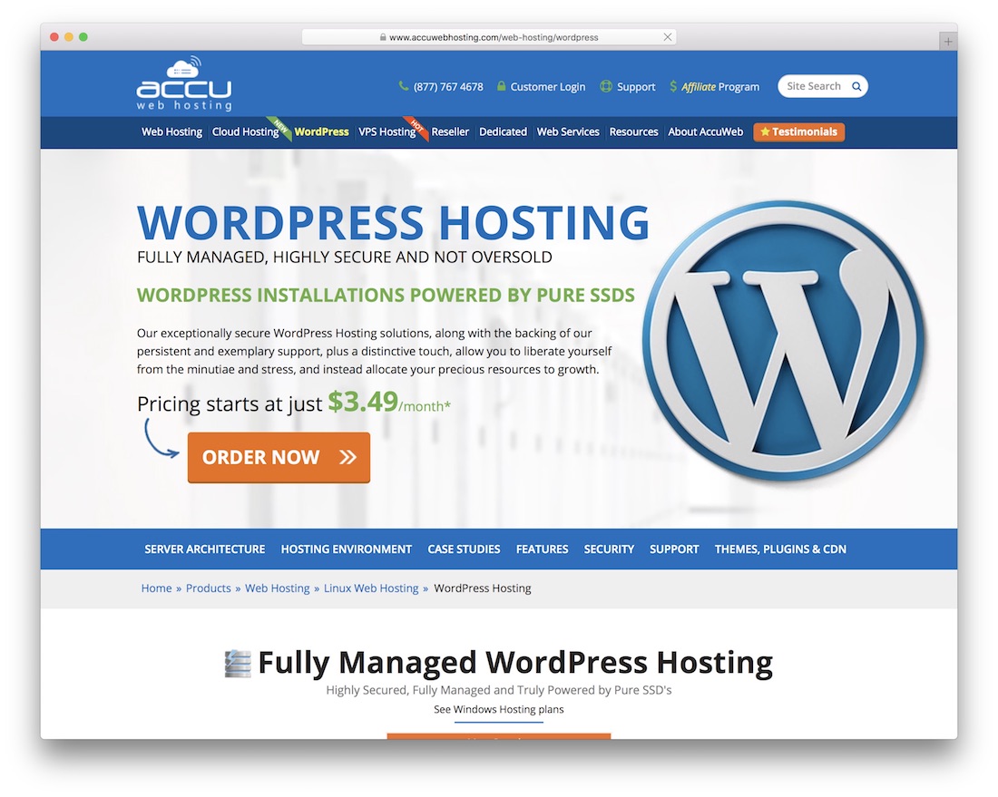 accuwebhosting hébergement pas cher pour wordpress
