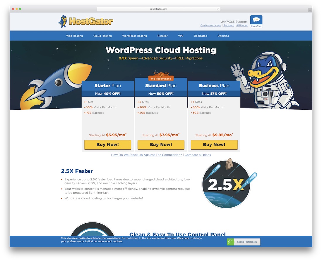 hostgator hébergement pas cher pour wordpress