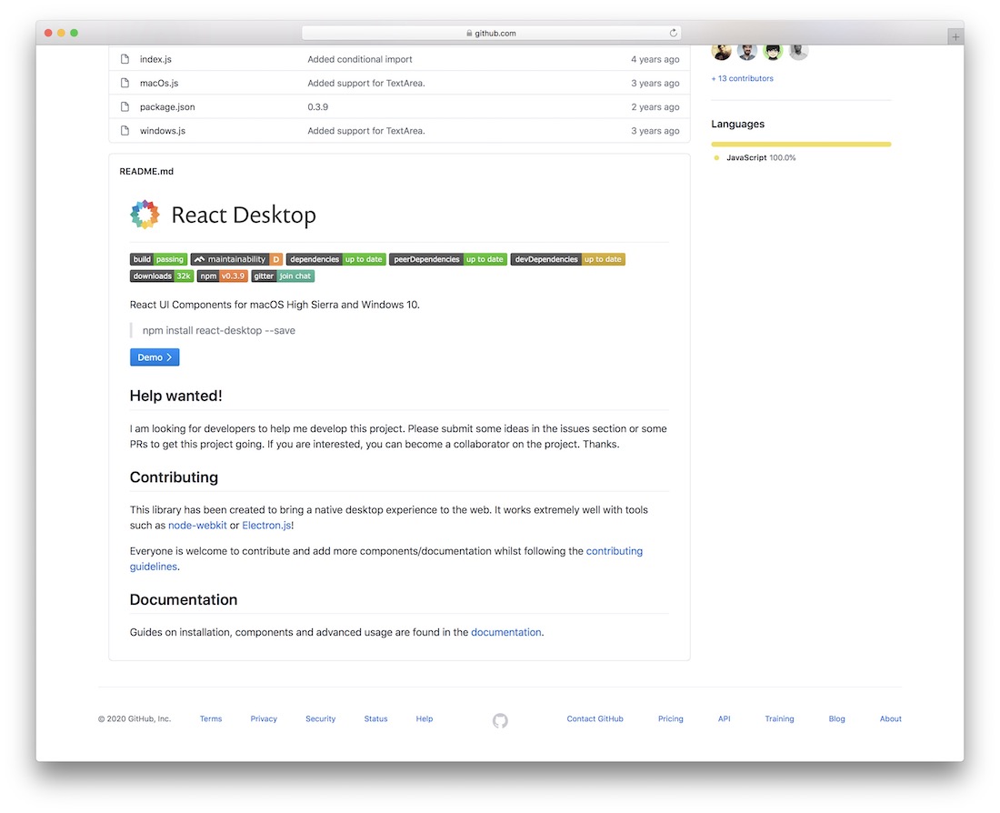 réagir aux composants de l'interface utilisateur du bureau