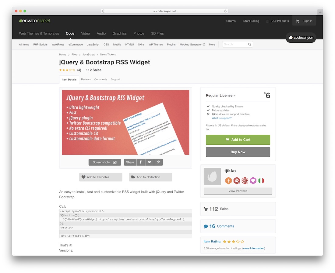 jquery bootstrap rss 小部件