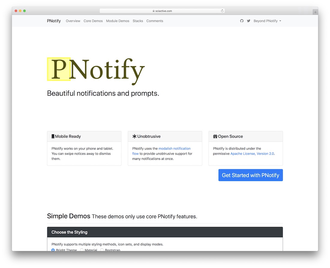 pnotify jquery 插件