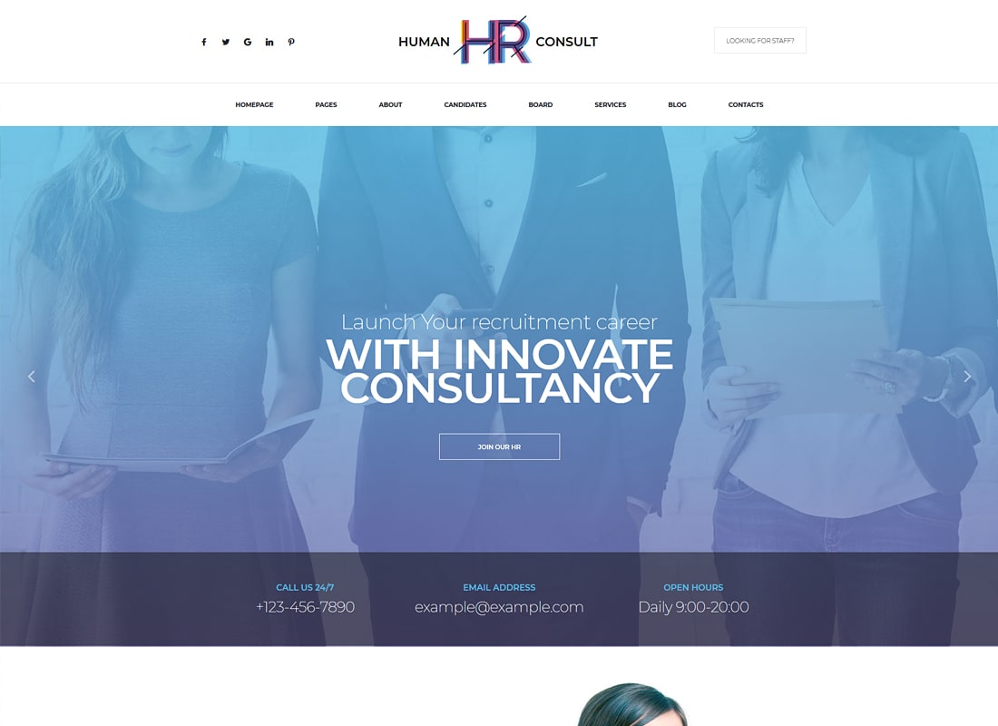 HR Human Consult - 人力資源和招聘 WordPress 主題
