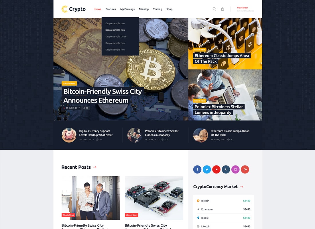 加密貨幣 |多用途加密貨幣 WordPress 主題