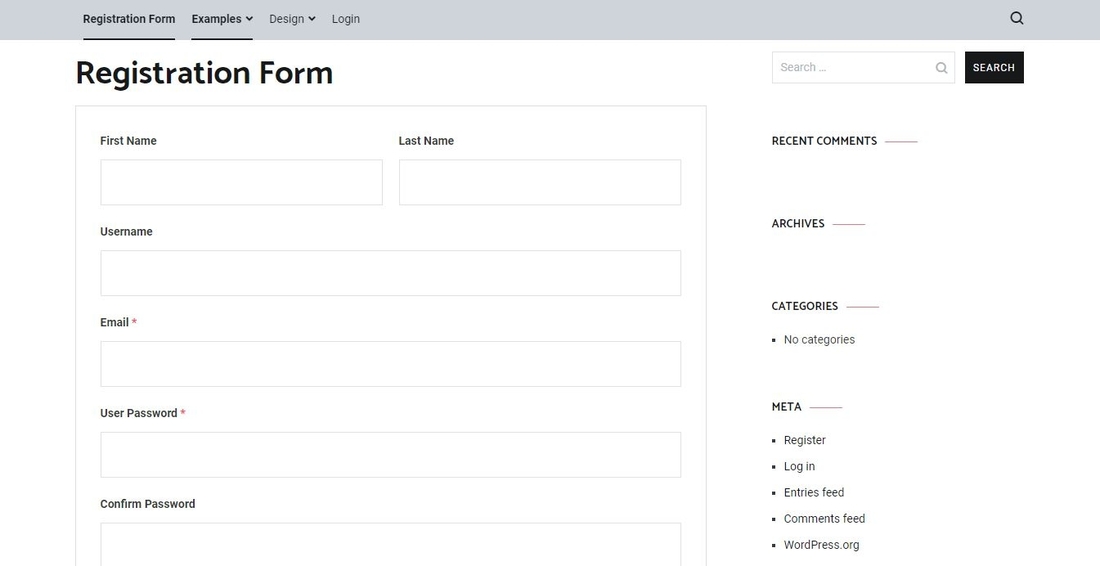 Registro do usuário - formulário de registro personalizado, login e perfil do usuário para a página de registro do WordPress
