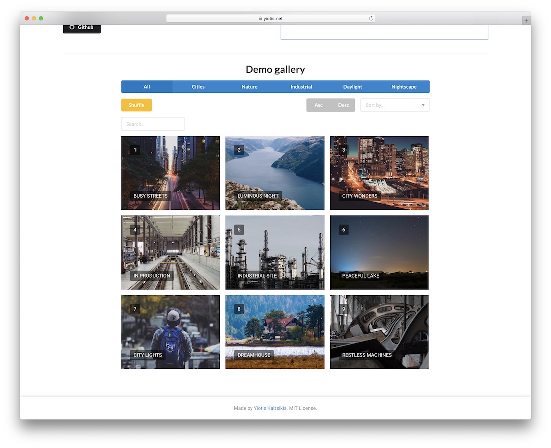 filterizr jQuery 플러그인