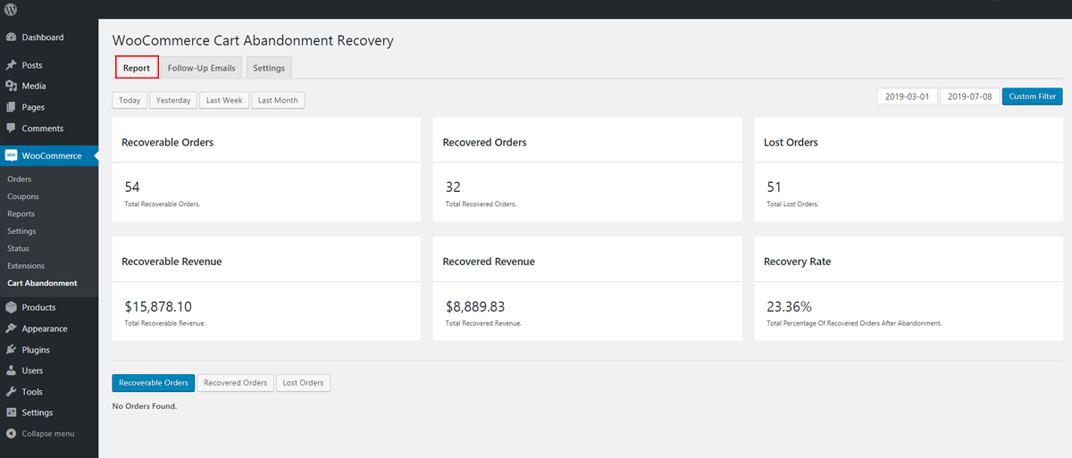 WooCommerce funcional para recuperar carrinho abandonado