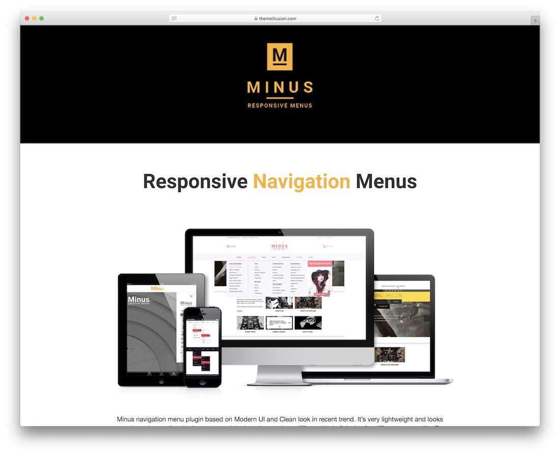 minus menu jquery navigation plugin
