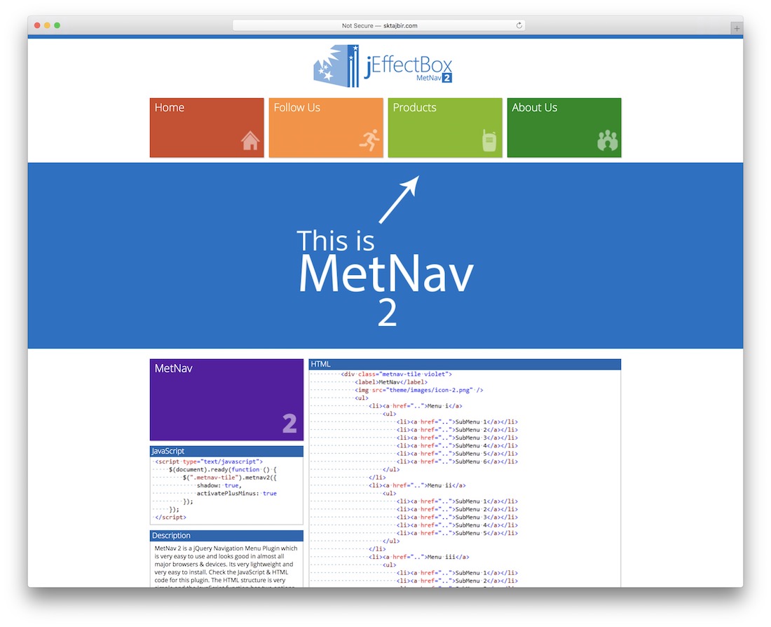 metnav 2 outro jquery metro ui menu de navegação