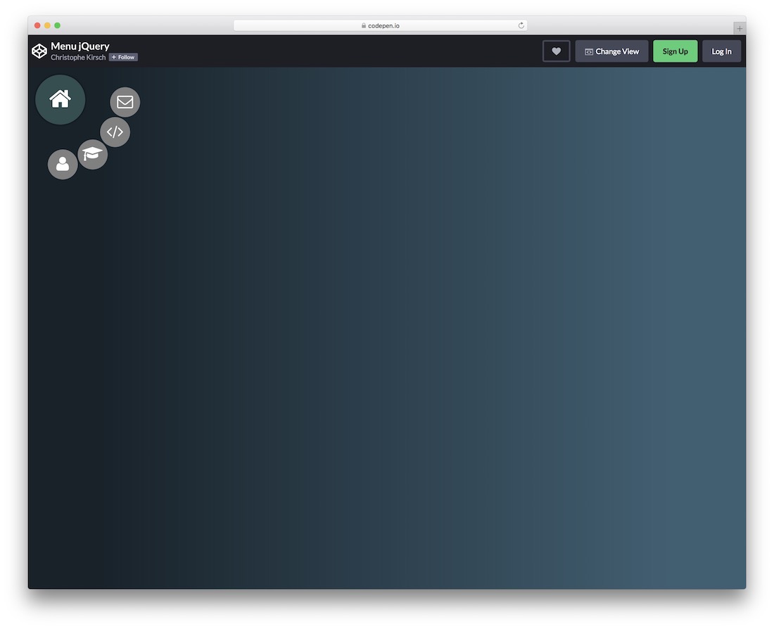 menu torcido jquery