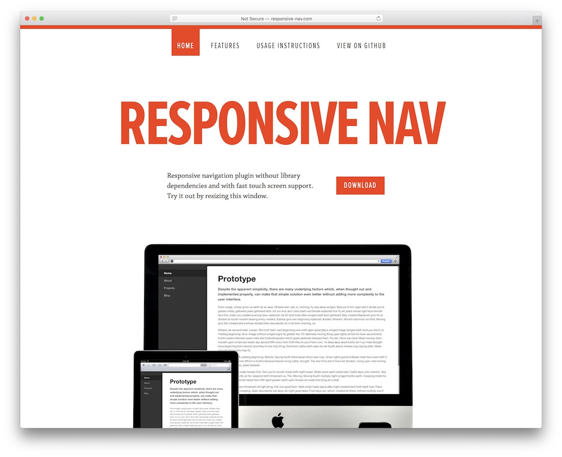 navegação responsiva