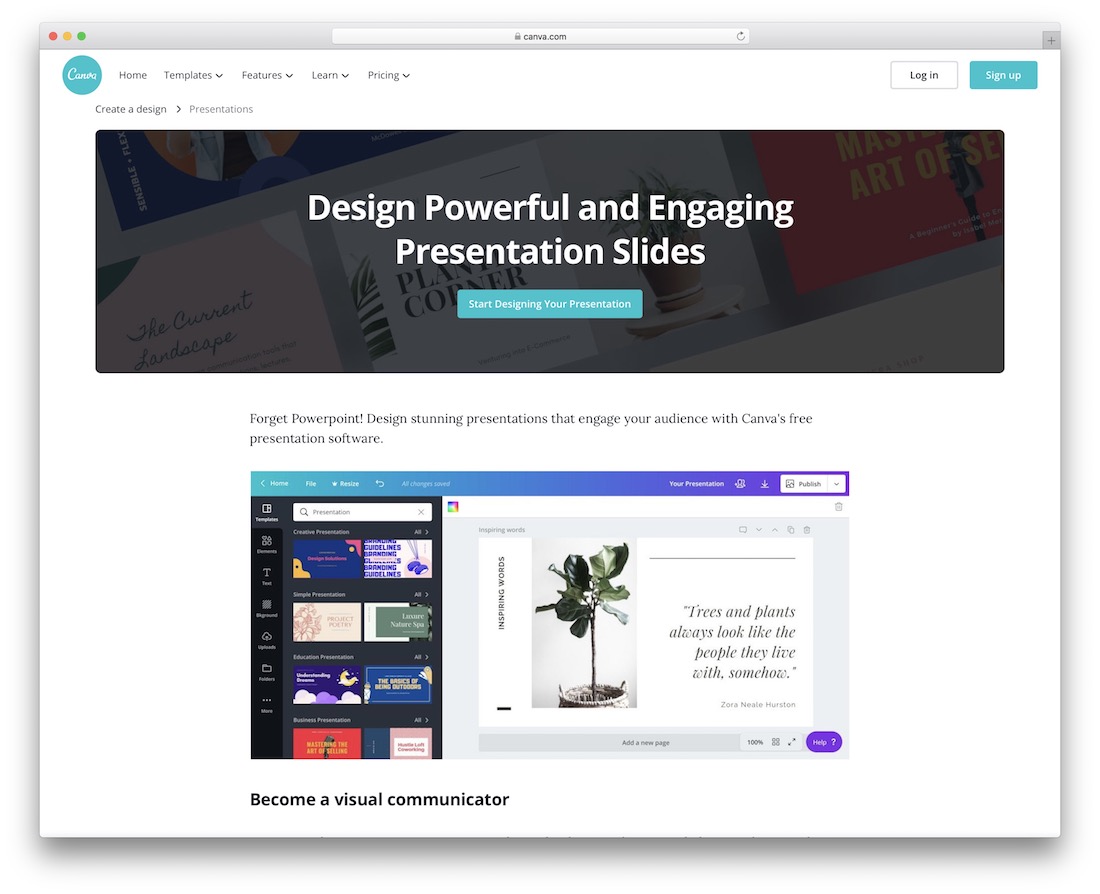 strumento canva per creare e condividere presentazioni