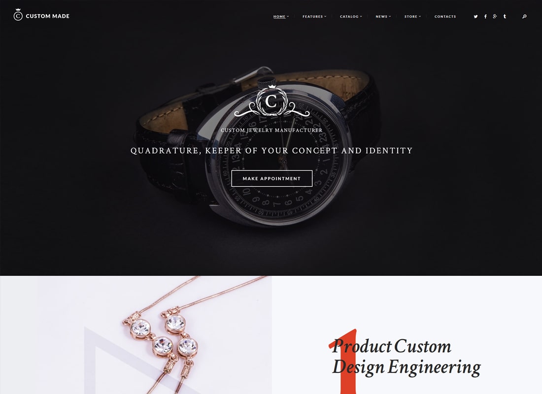 Maßgeschneidert | WordPress Theme für Schmuckhersteller und Shop