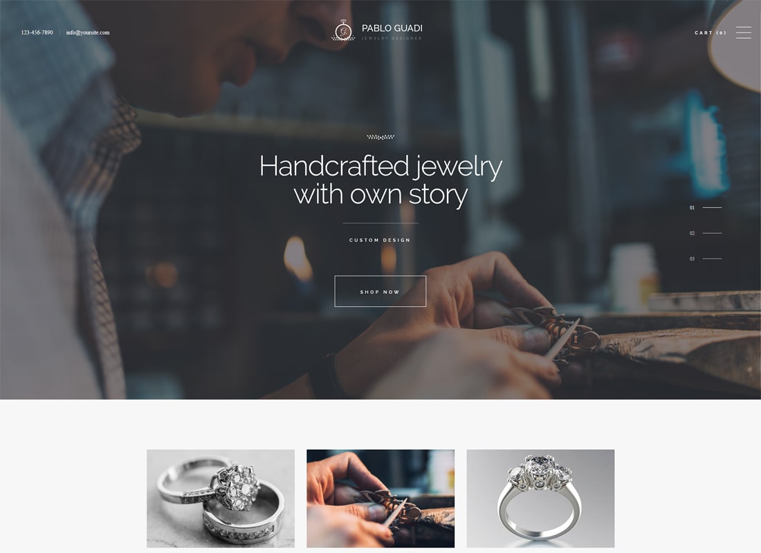 Pablo Guadi | Schmuckdesigner & handgefertigter Schmuck Online Shop WordPress Theme