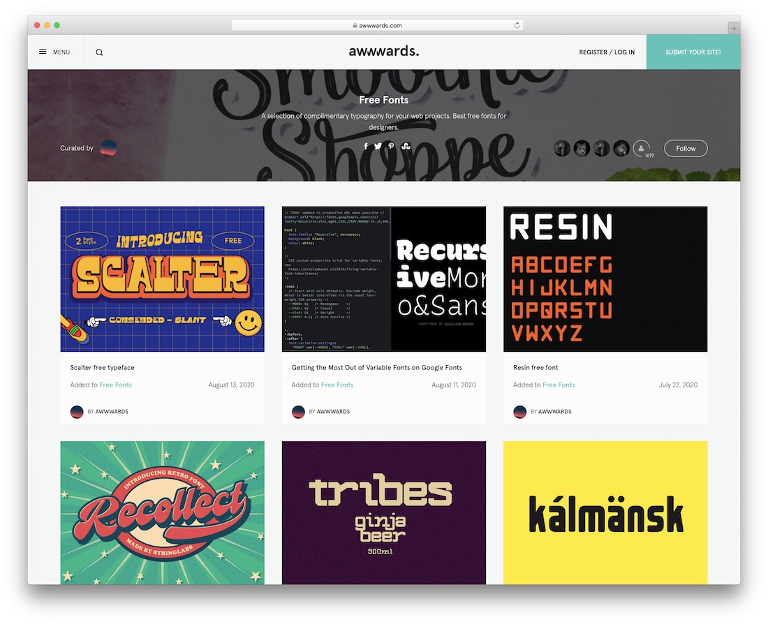 fontes awwwards