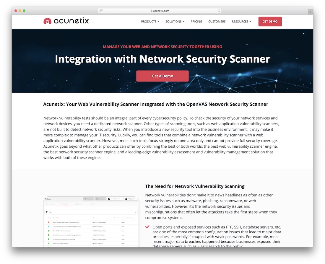 scanner di sicurezza di rete acunetix