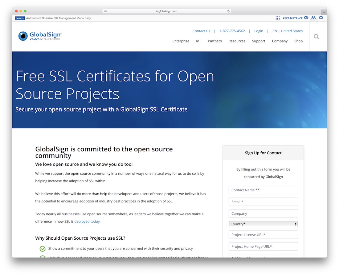 certificati ssl gratuiti globalsign