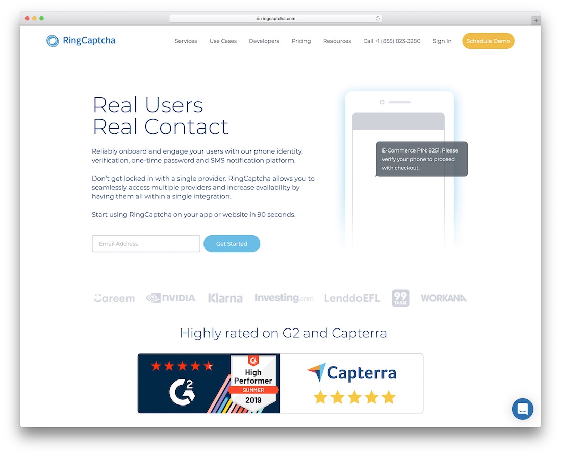 strumento di sicurezza ringcaptcha