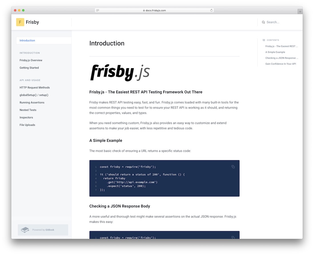 js фреймворк frisby node