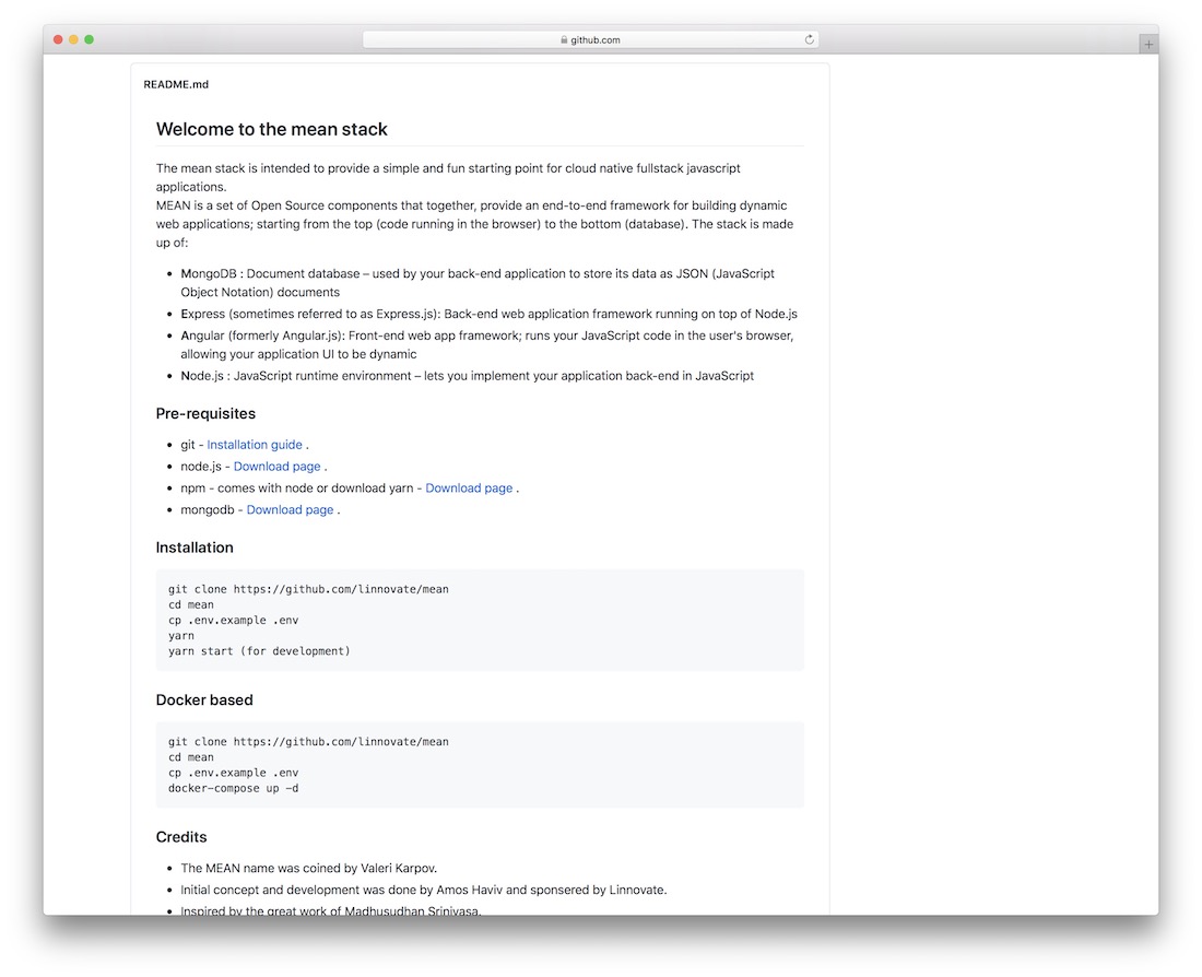 средний узел js framework