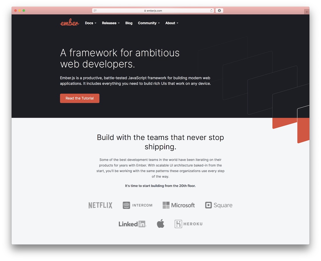 framework javascript ember