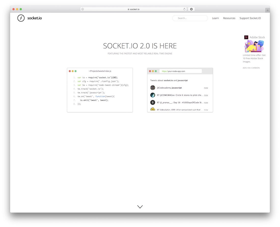 socket javascript framework