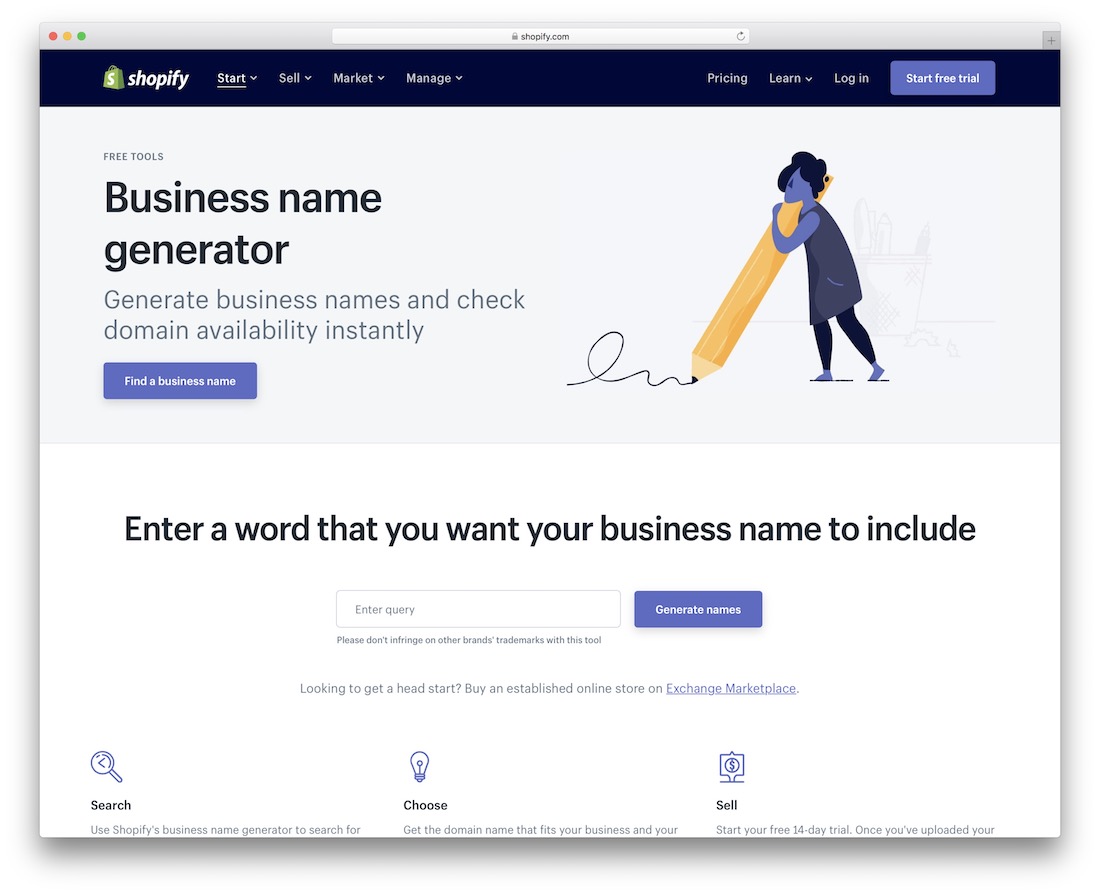 générateur de nom d'entreprise shopify