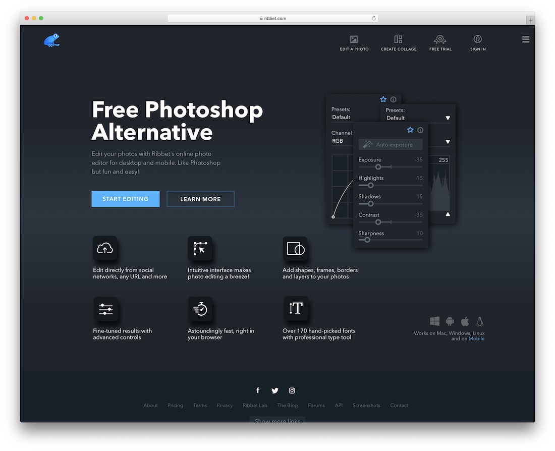 alternative à photoshop sans ribbet