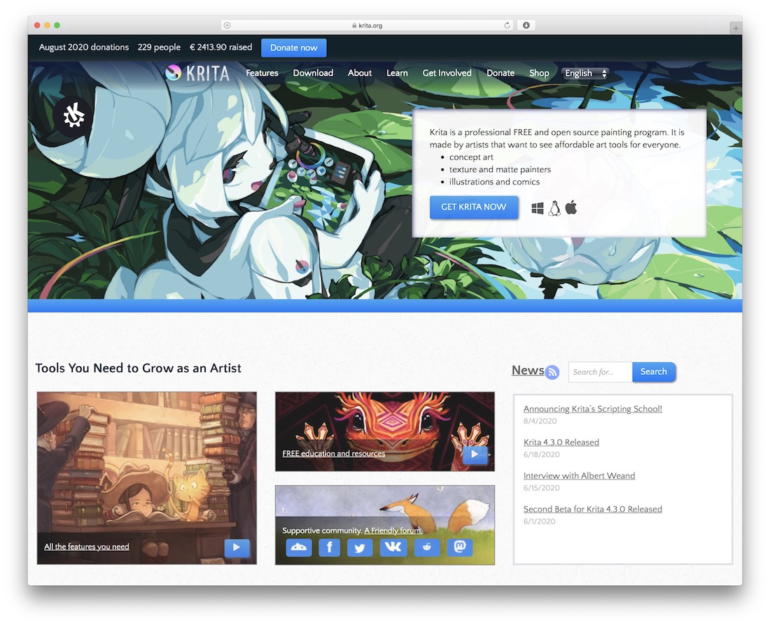 alternative gratuite à photoshop krita