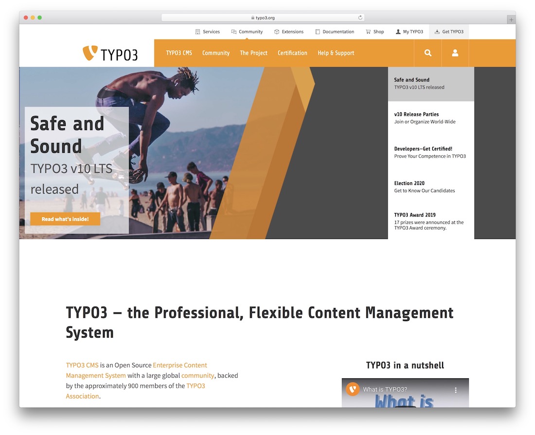 système de gestion de contenu typo3