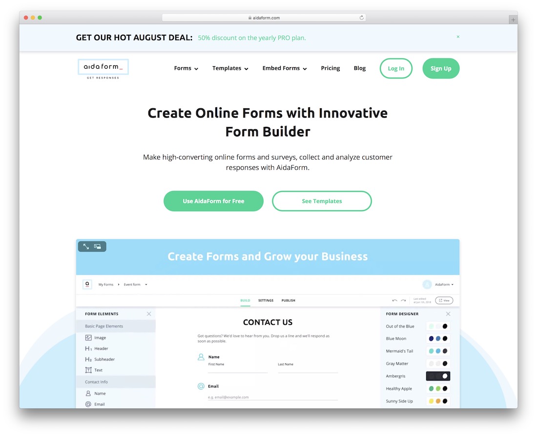 aidaform 在线表格制作工具