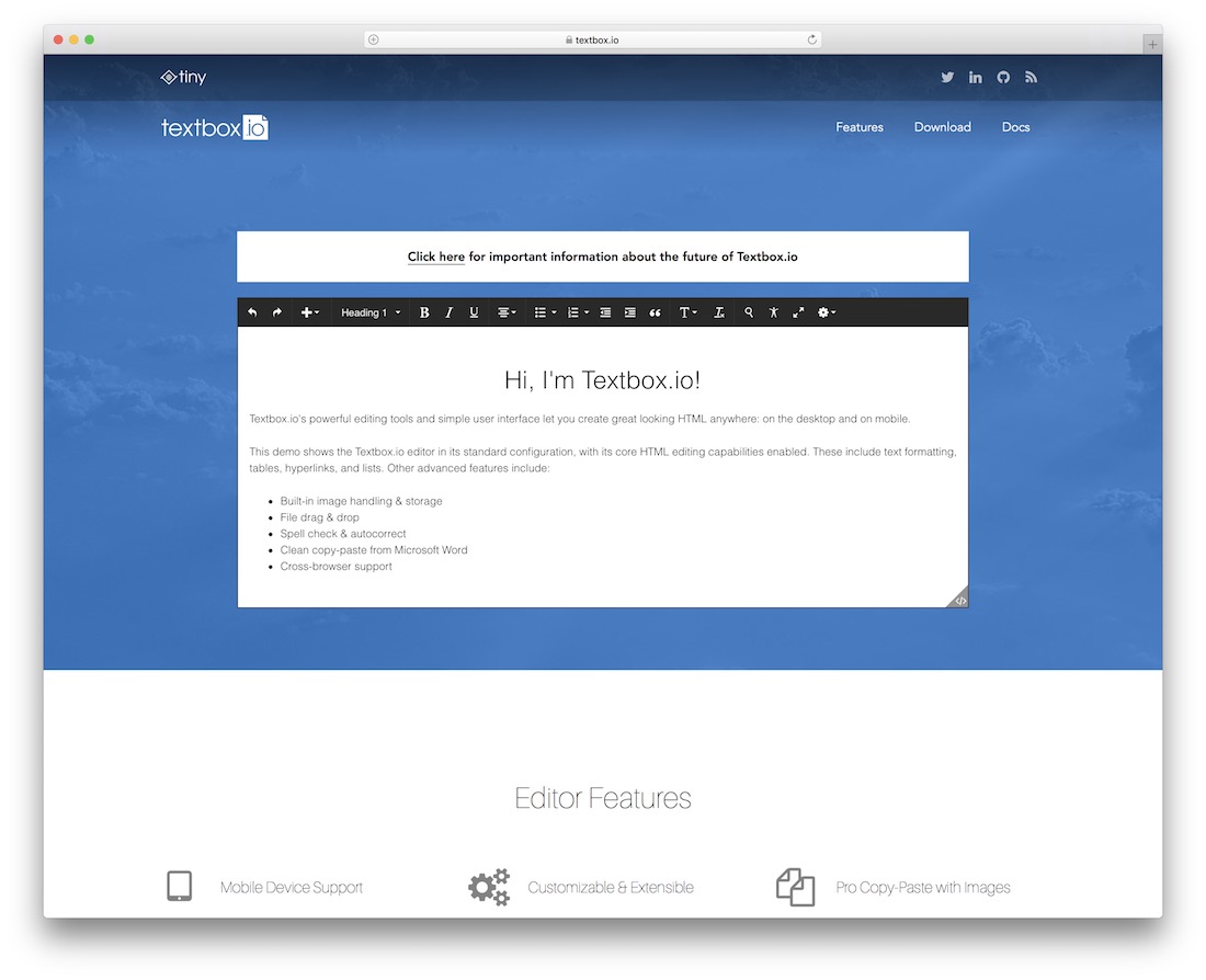 Textbox-Texteditor für HTML5-Entwickler