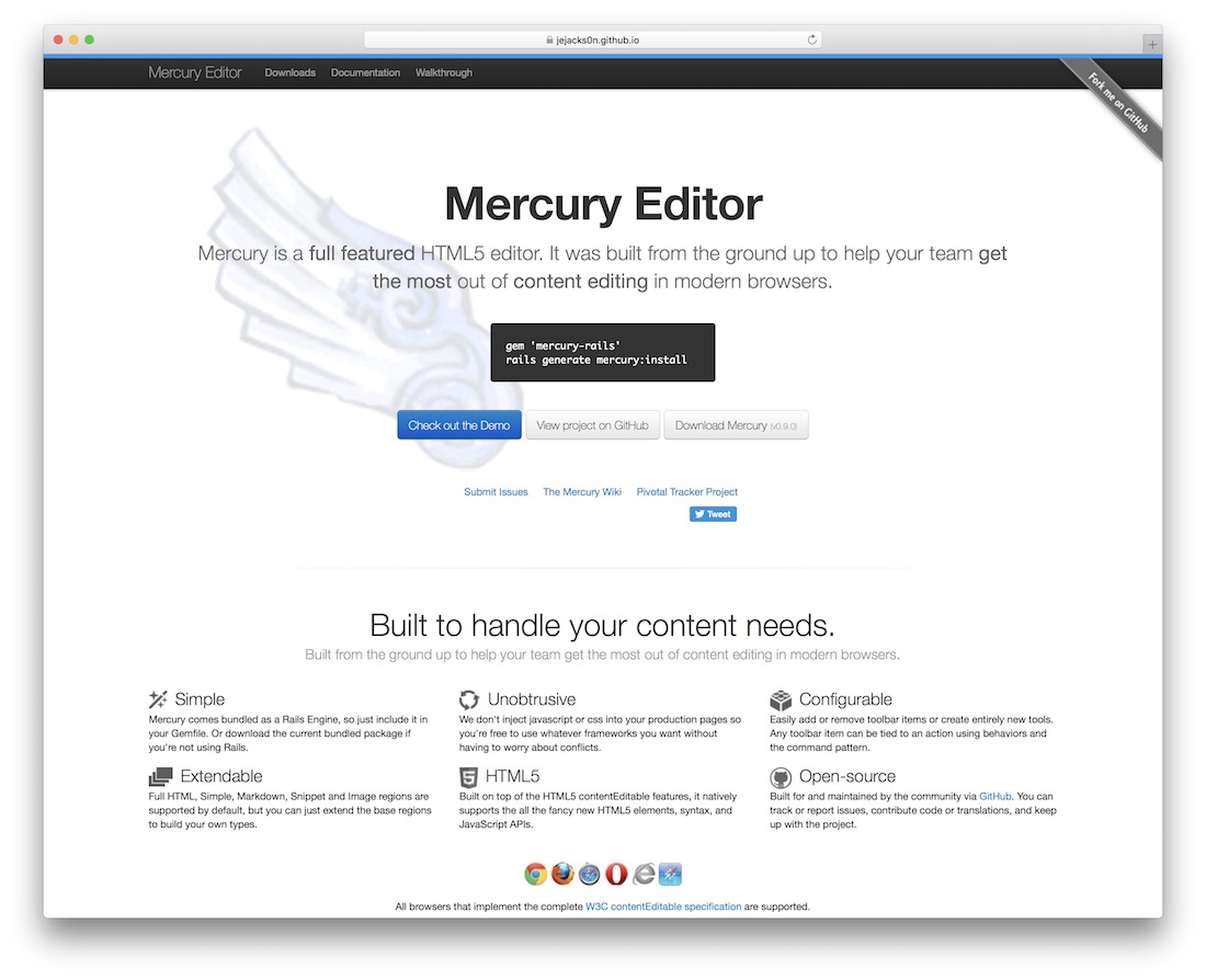 Quecksilber-HTML5-Editor