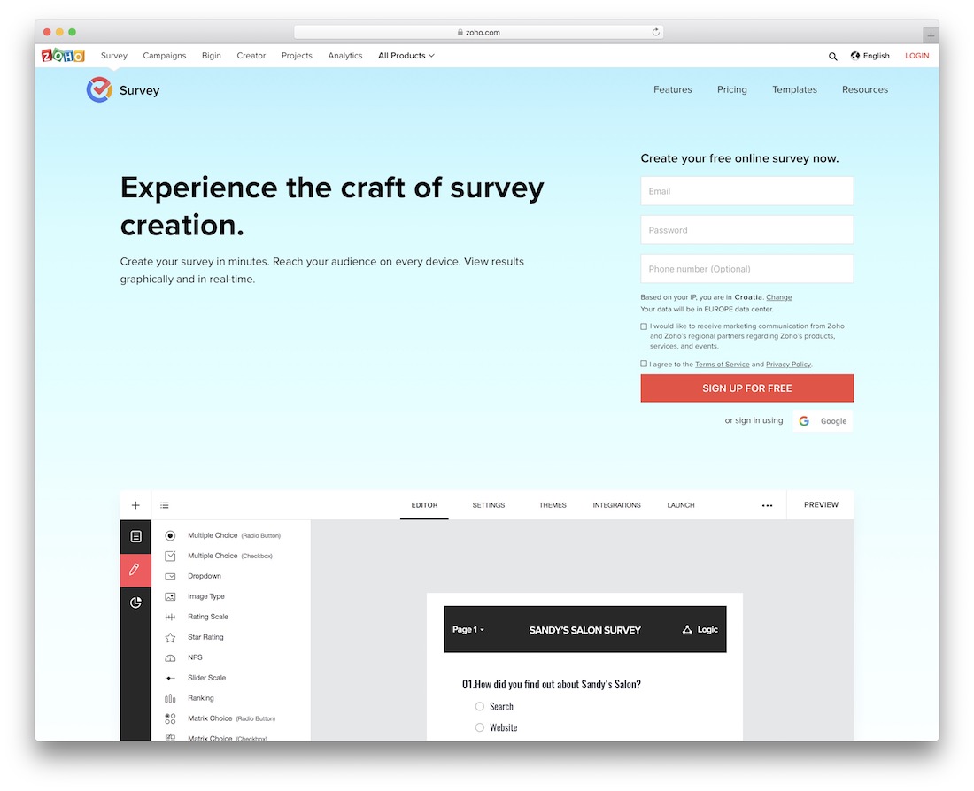 plug-in gratuit pentru wordpress sondaj zoho