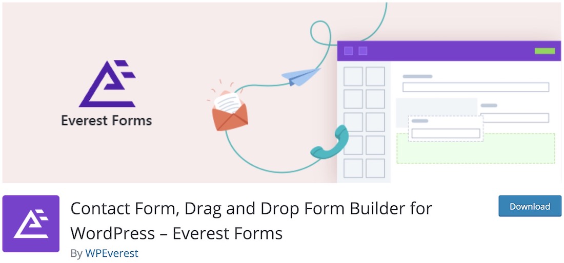 Everest Forms formulaire de contact gratuit plugin wordpress