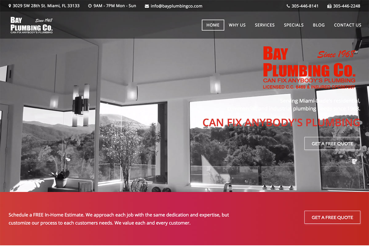 Bay Plumbing Co. 웹사이트 디자인